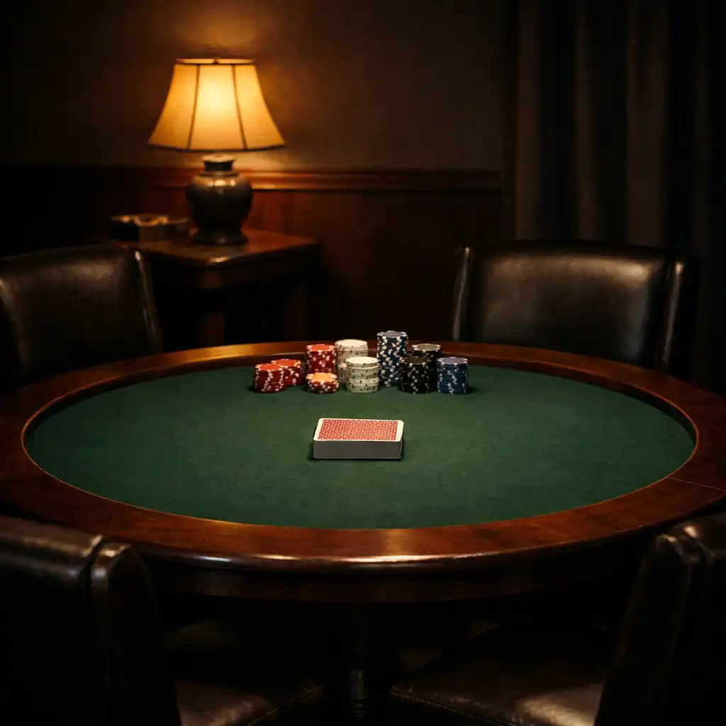 The card lounge's second table set for a private game